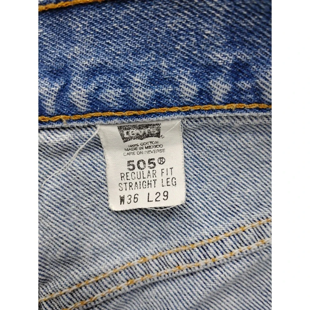 Levis 505 Jeans Mens 36x29 Straight Fit Pockets Vintage Made in Mexico 2001 Y2k